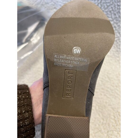 Report Clarice Heeled Bootie Gray Faux Suede Size 6W - Picture 4 of 5